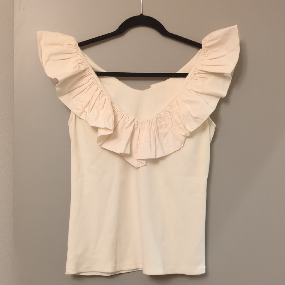 Elegant Cream Ruffle Top